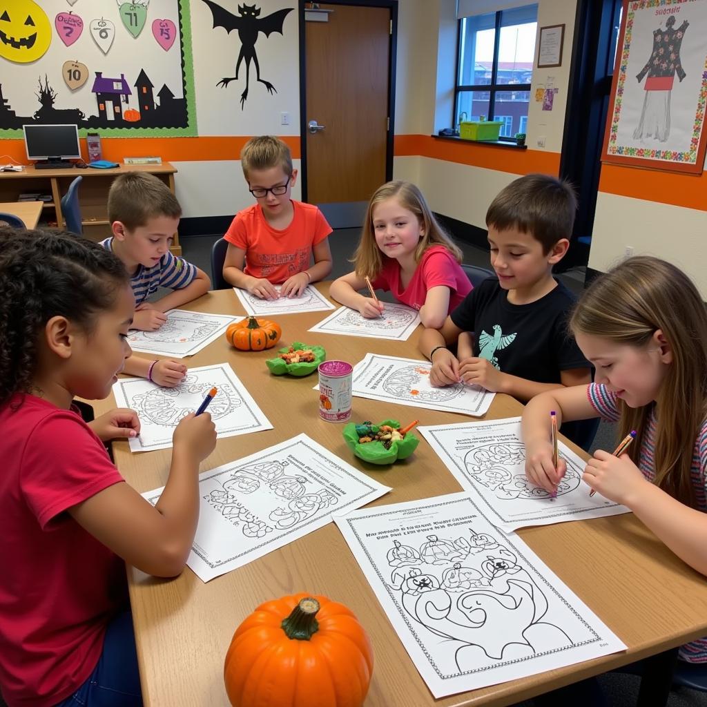 Halloween Multiplication Color by Number Kids Activity