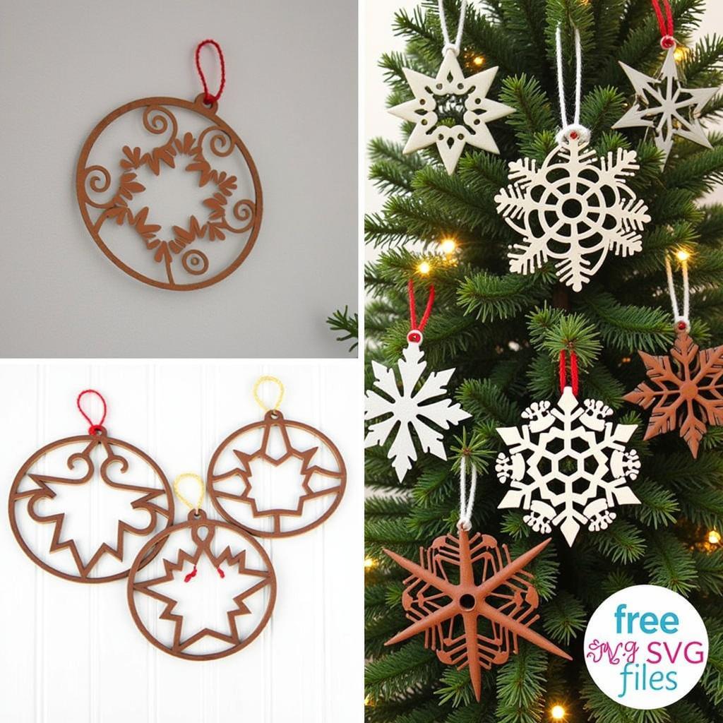 Handmade Christmas Ornaments with Free SVGs