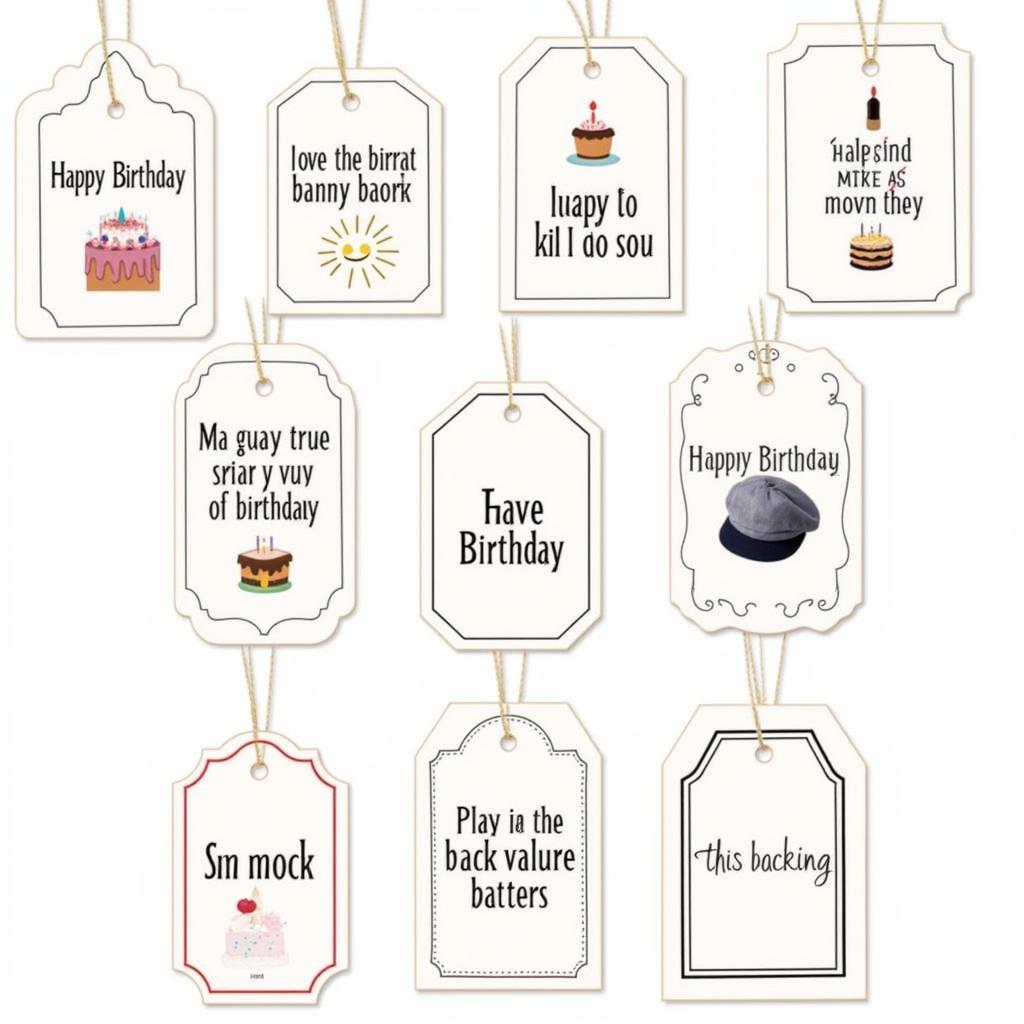 Variety of Happy Birthday Printable Tags