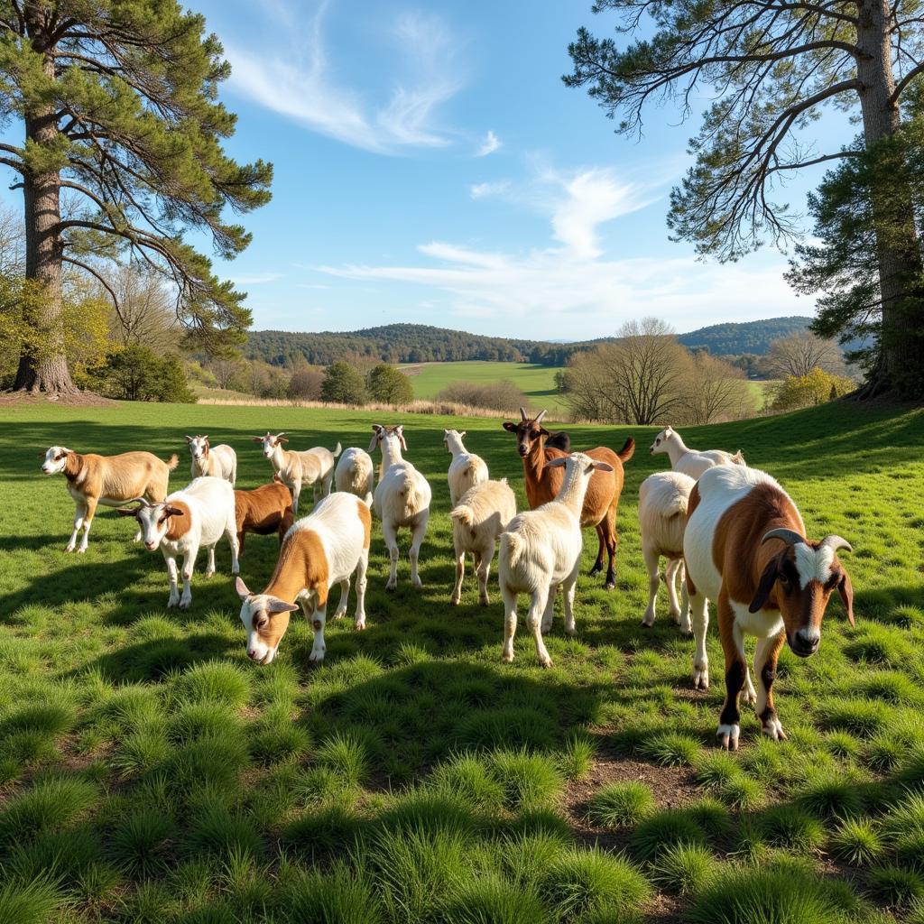 Healthy Free Range Goat Herd