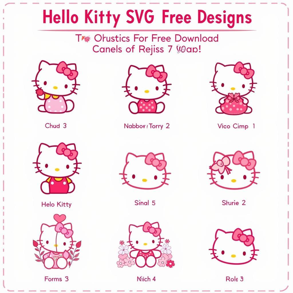 Examples of Free Hello Kitty SVG Files for Download