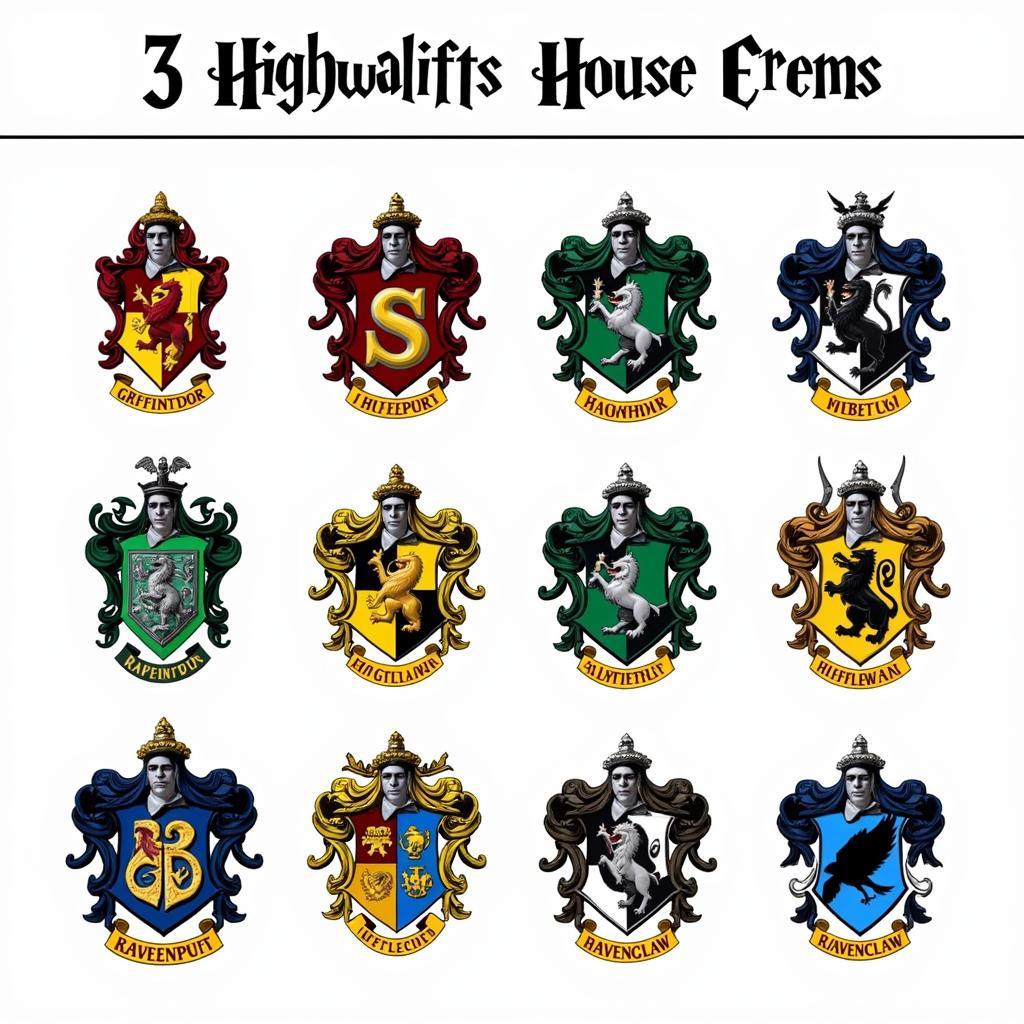 Free Printable Hogwarts House Crests Collection