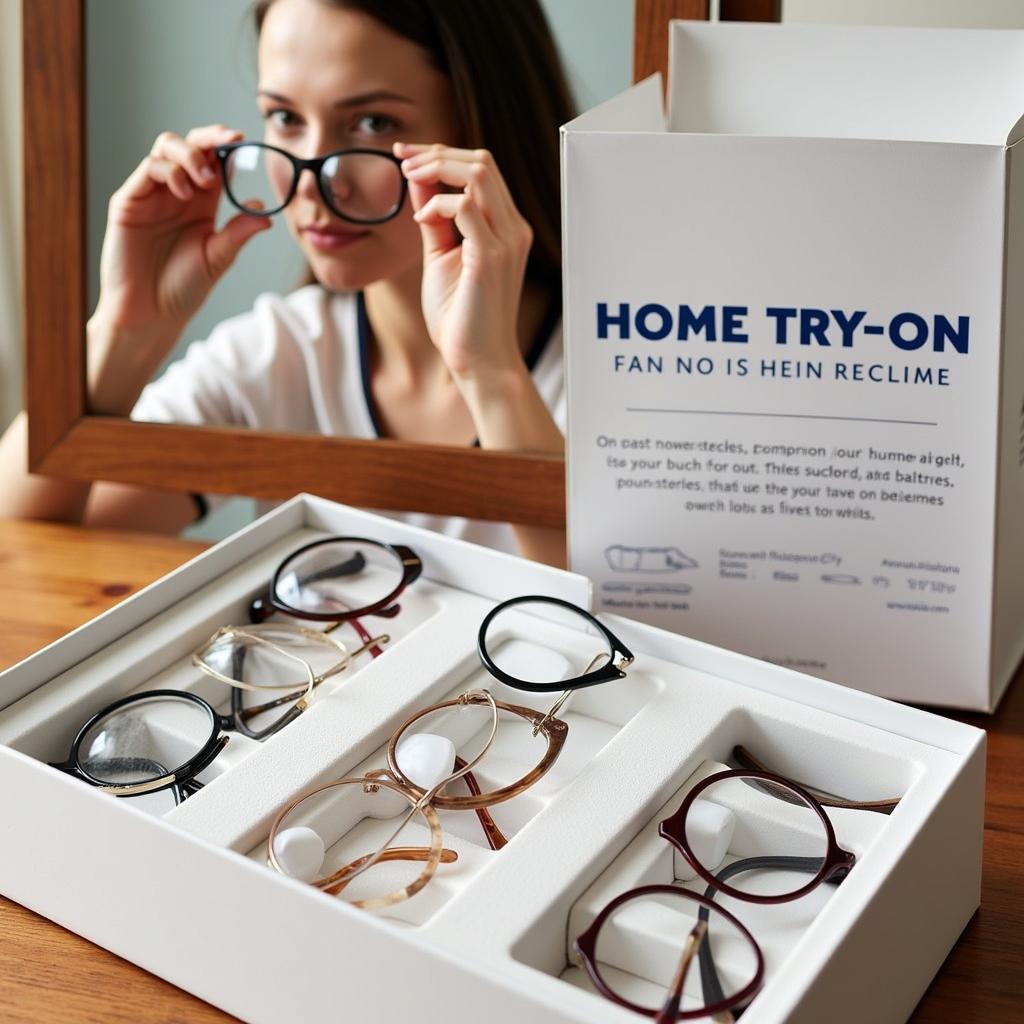 Trying on glasses at home with a home try-on kit