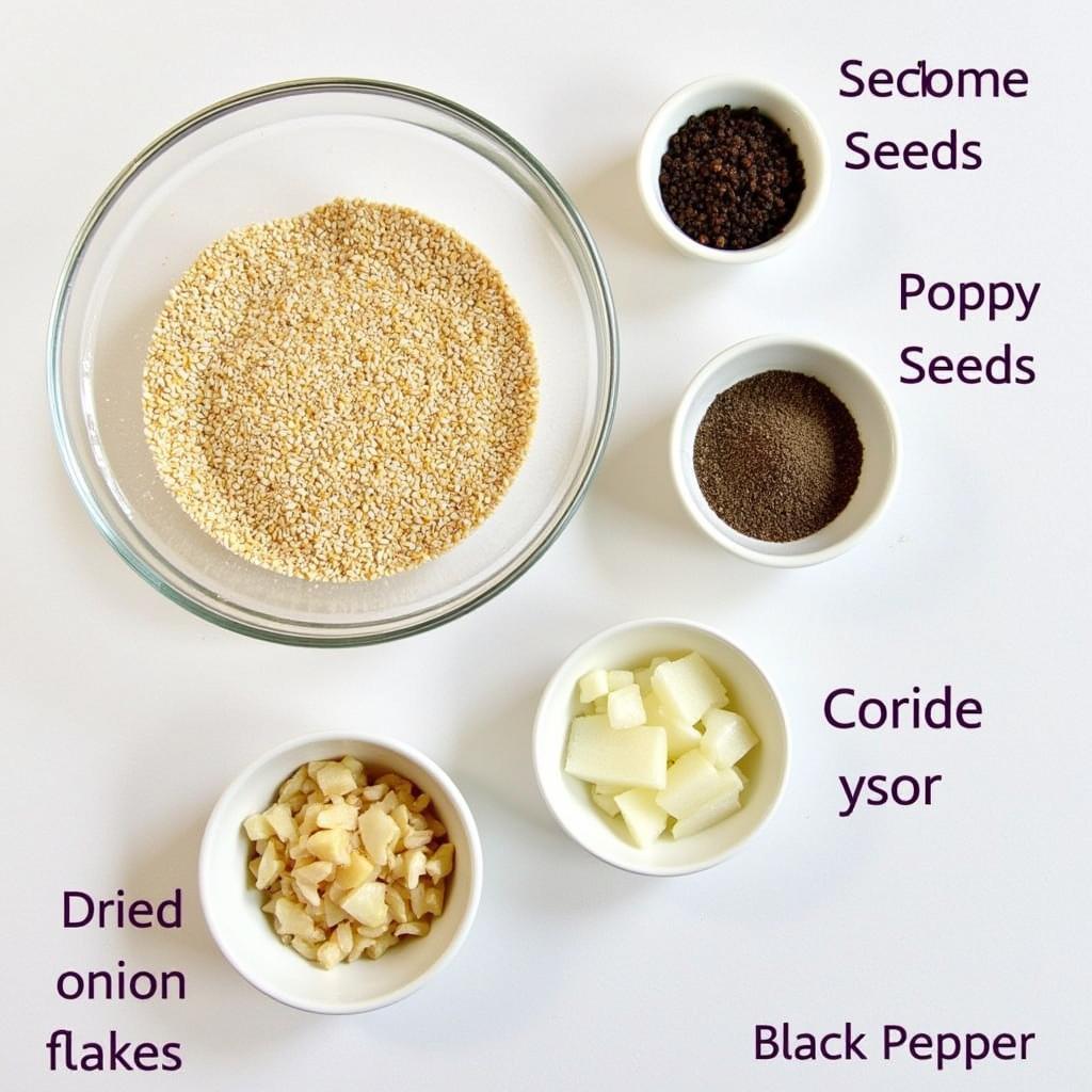 Ingredients for homemade salt-free everything bagel seasoning