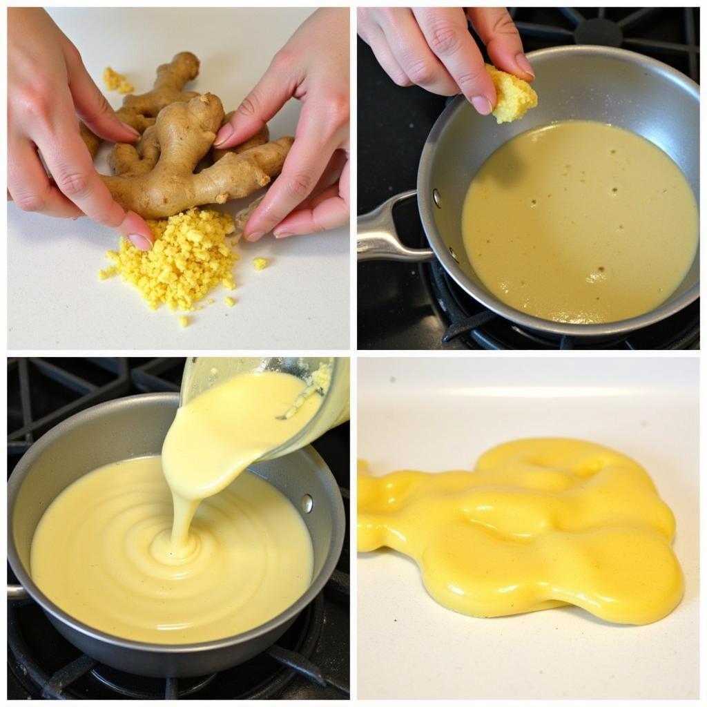 Homemade sugar-free ginger candy being prepared in a kitchen.