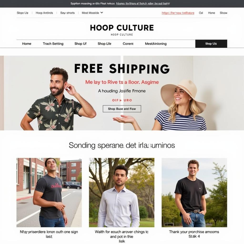 Hoop Culture website displaying a free shipping banner