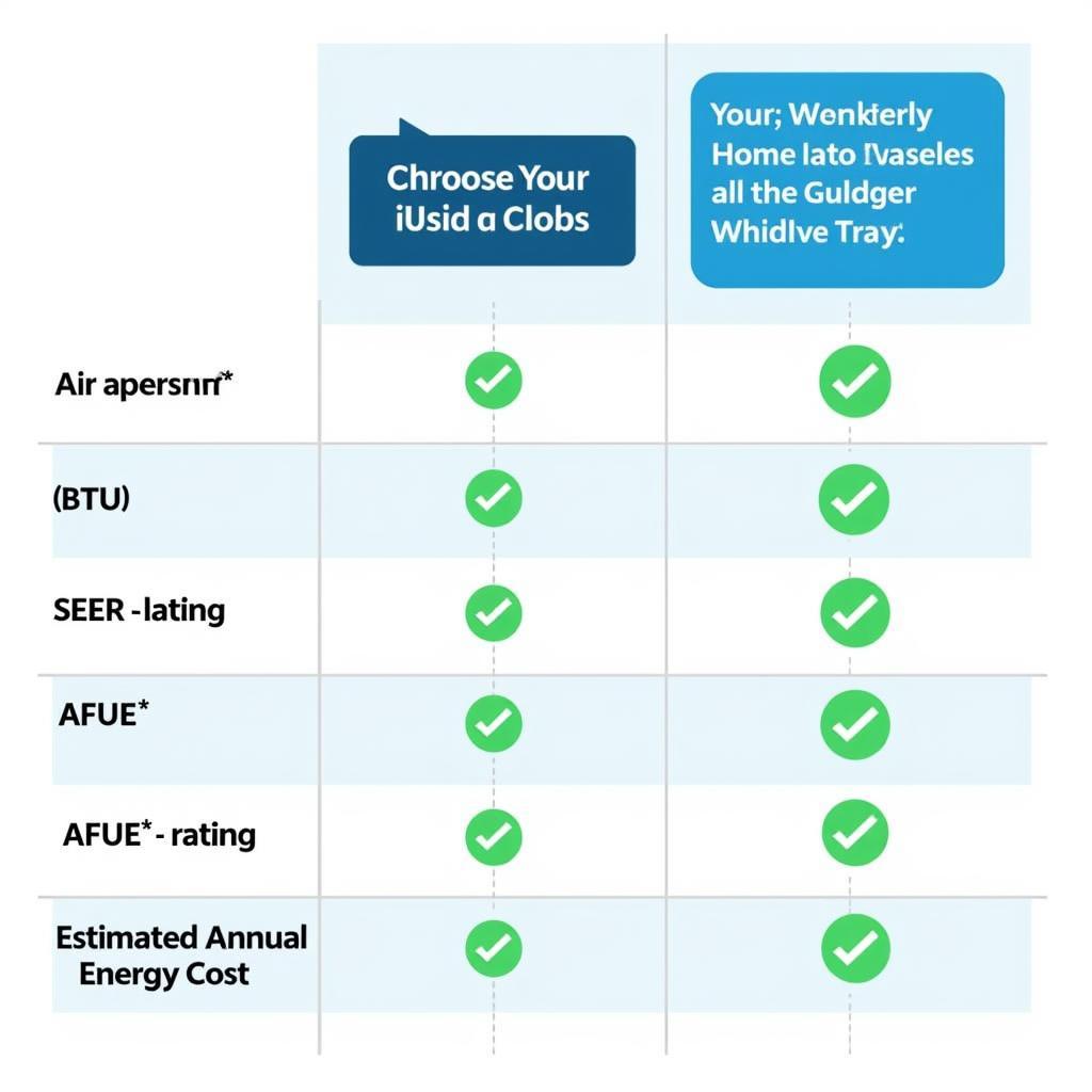 HVAC System Size and Efficiency Comparison Chart