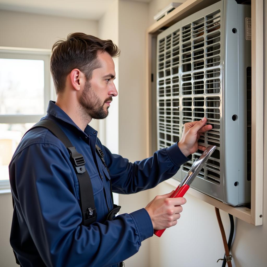 HVAC Technician Performing Home Inspection