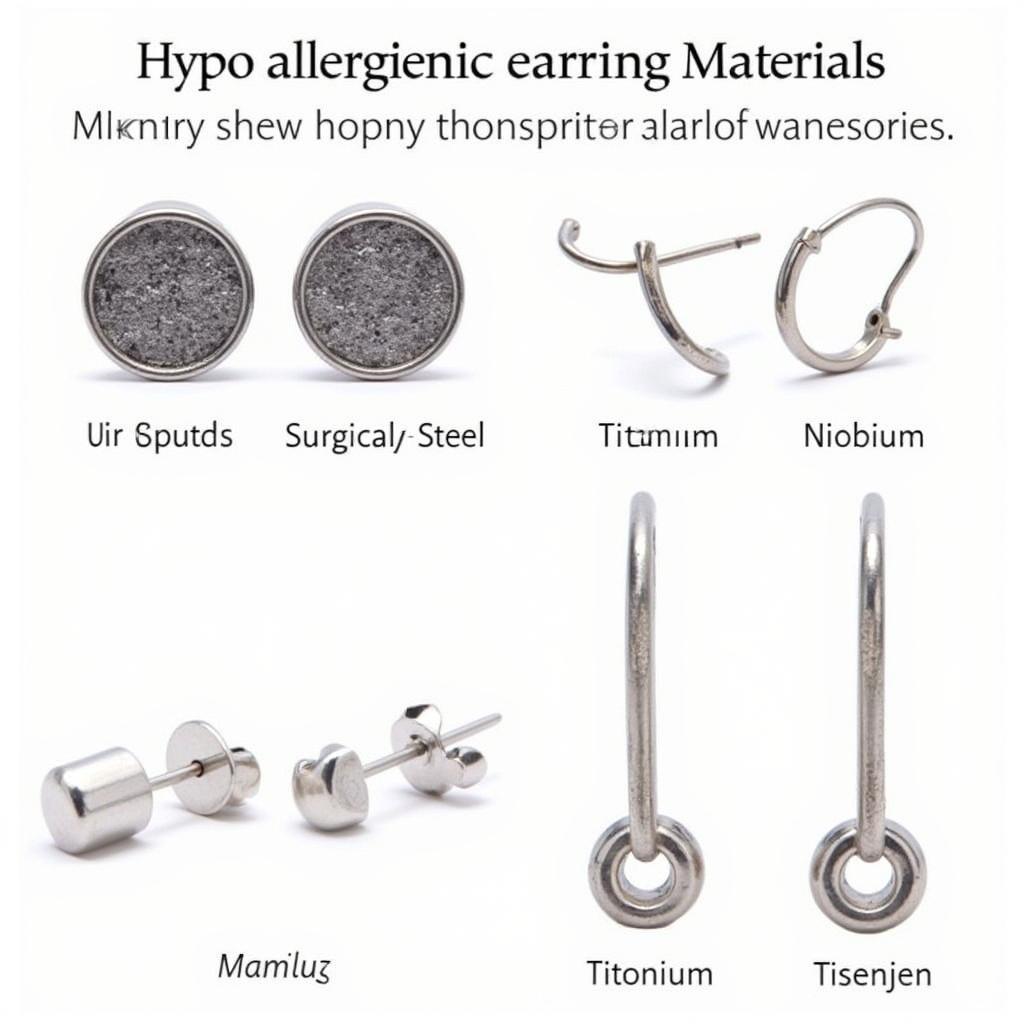 Hypoallergenic Earring Materials: Surgical steel, titanium, and niobium