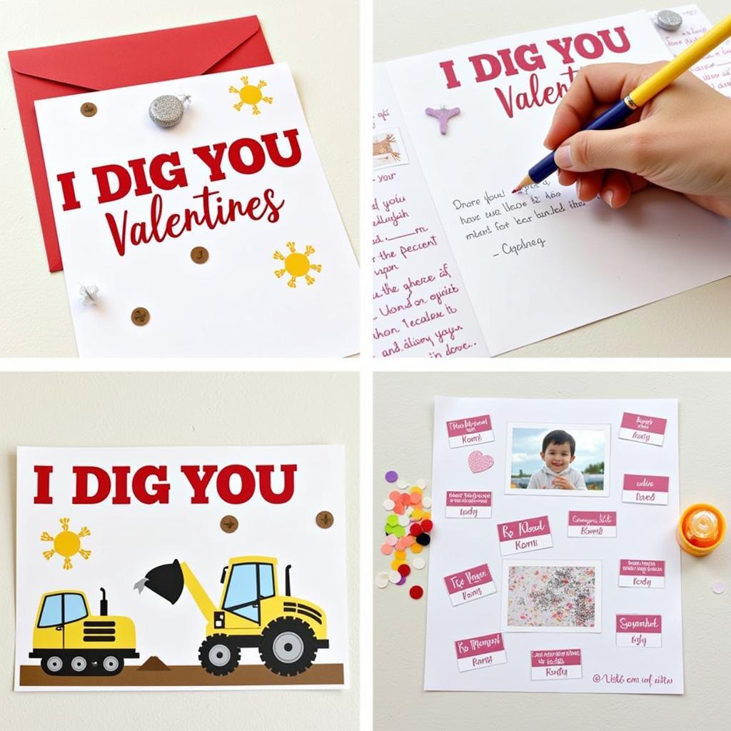 Personalized "I Dig You" Valentine card examples