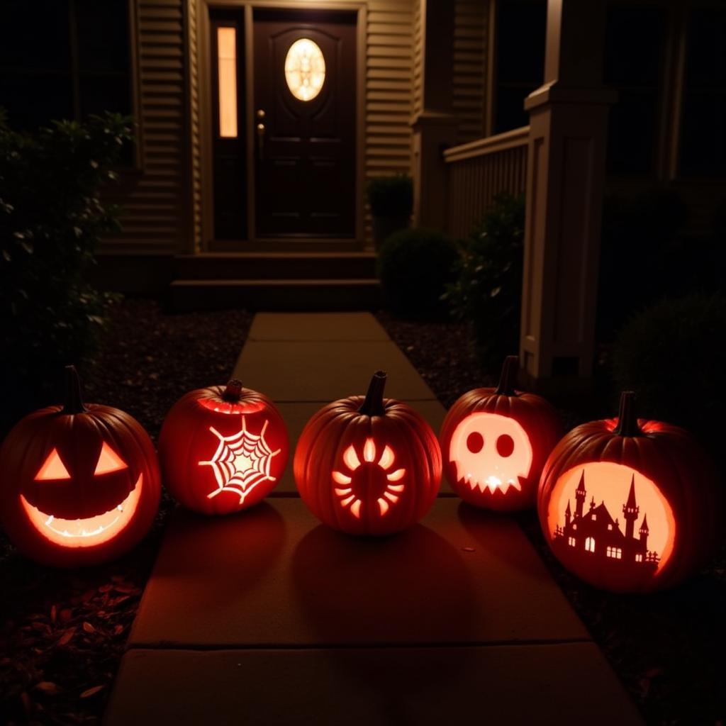 Illuminated Horror Movie Pumpkins