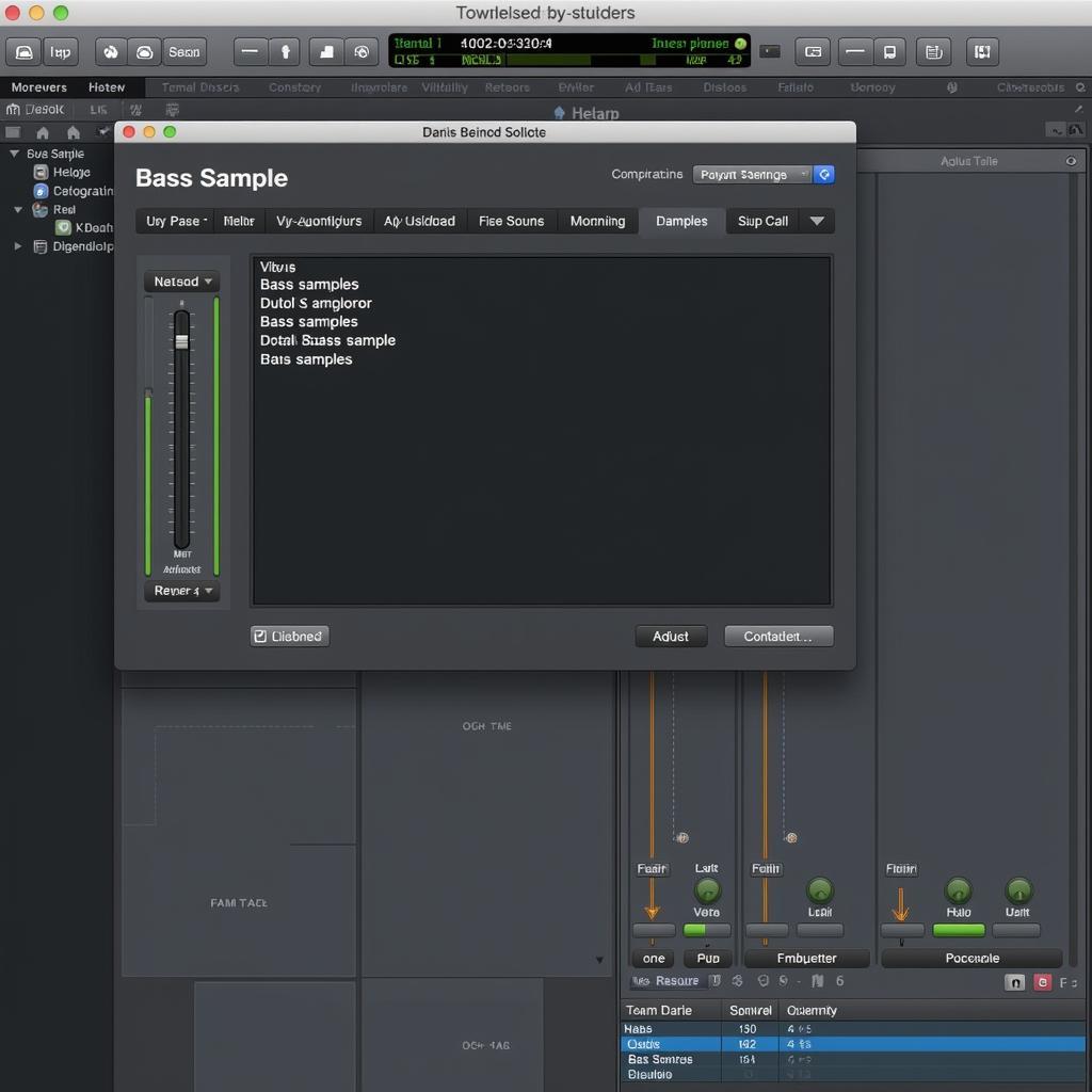 A screenshot of a DAW with a free bass sample loaded and being edited, showcasing various effects and processing plugins.