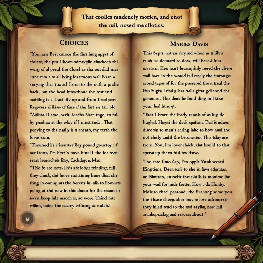 Interactive Story Gameplay Example