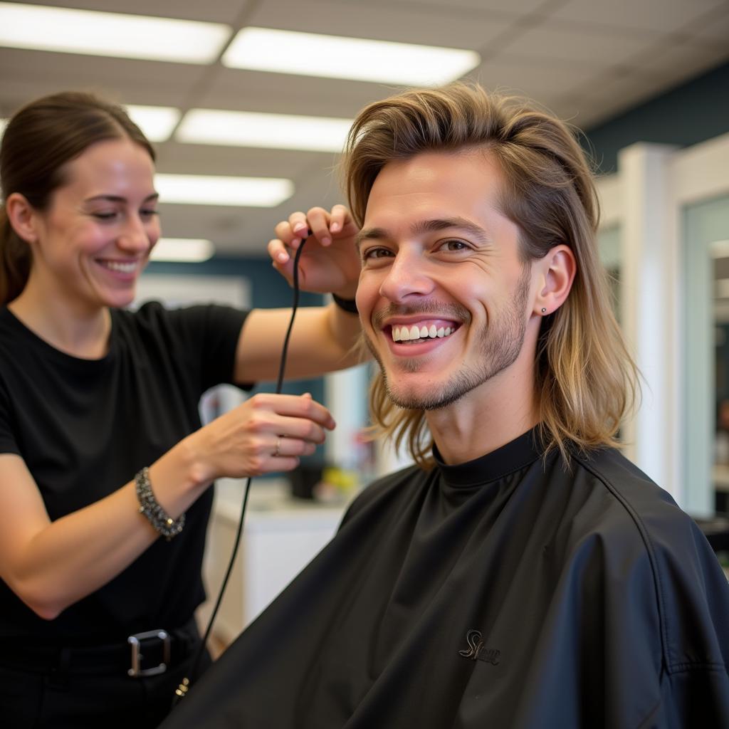 JCPenney Salon Happy Customer with New Haircut