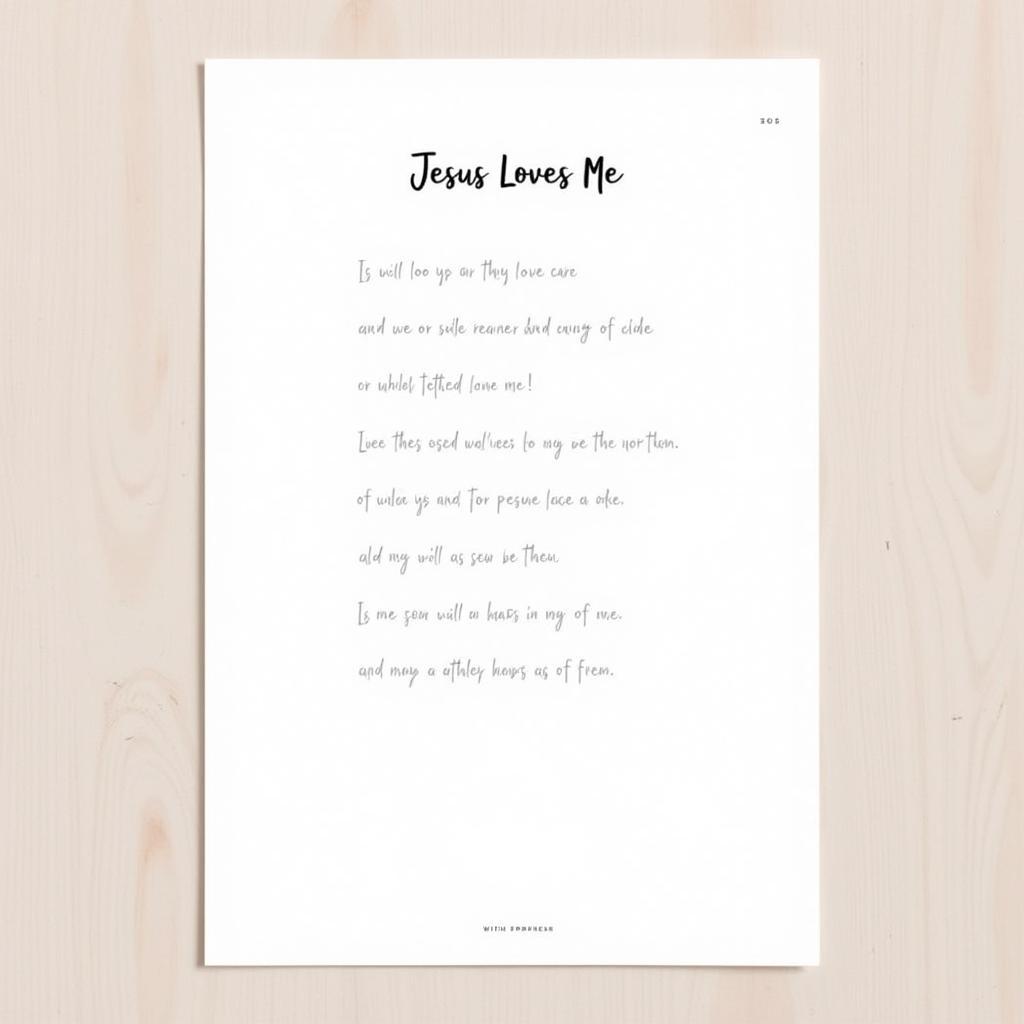 Free Printable Jesus Loves Me Lyrics Sheet