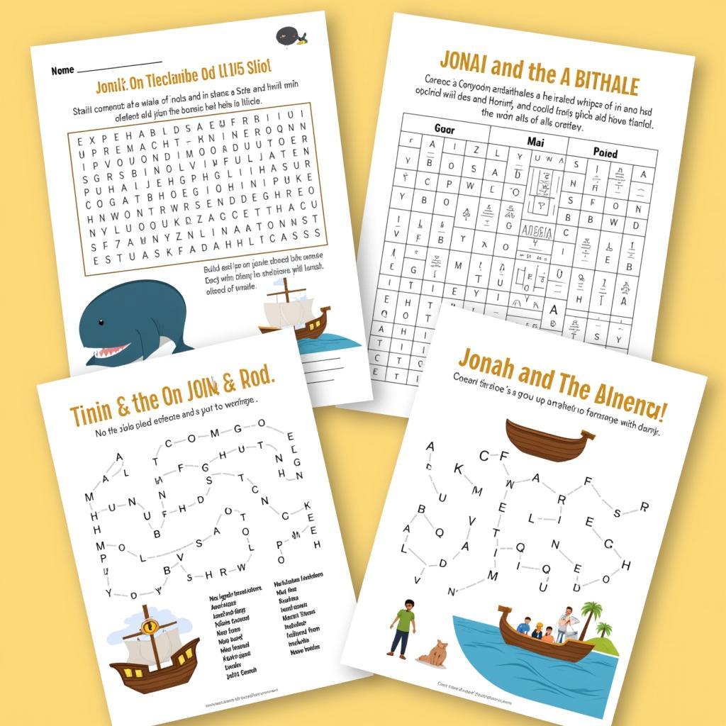 Free Printable Jonah and the Whale Activity Sheets