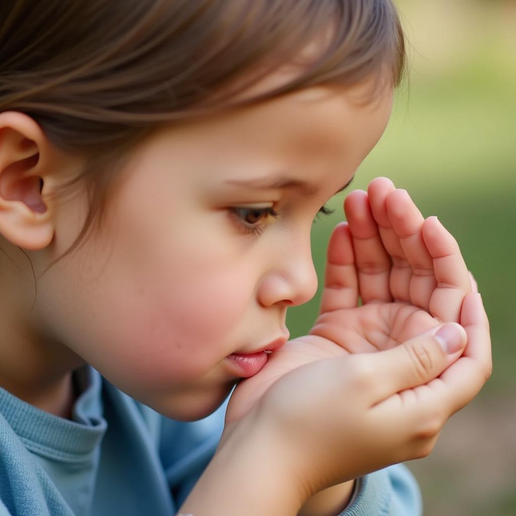 Kissing Hand on Child's Palm