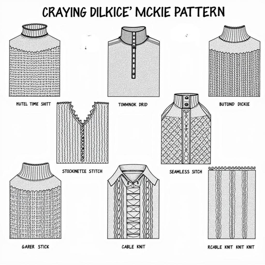 Various Knitted Dickie Patterns