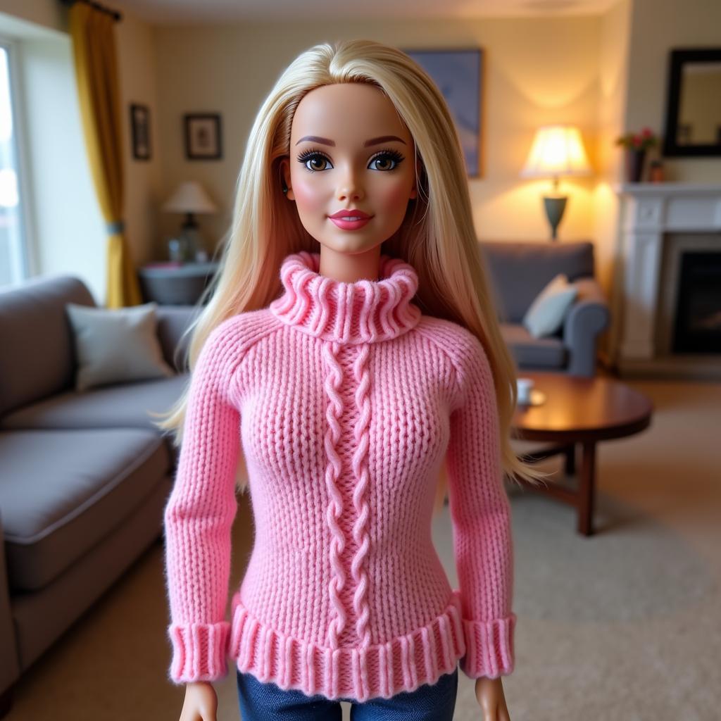 Free Knitting Pattern for a Barbie Doll Sweater