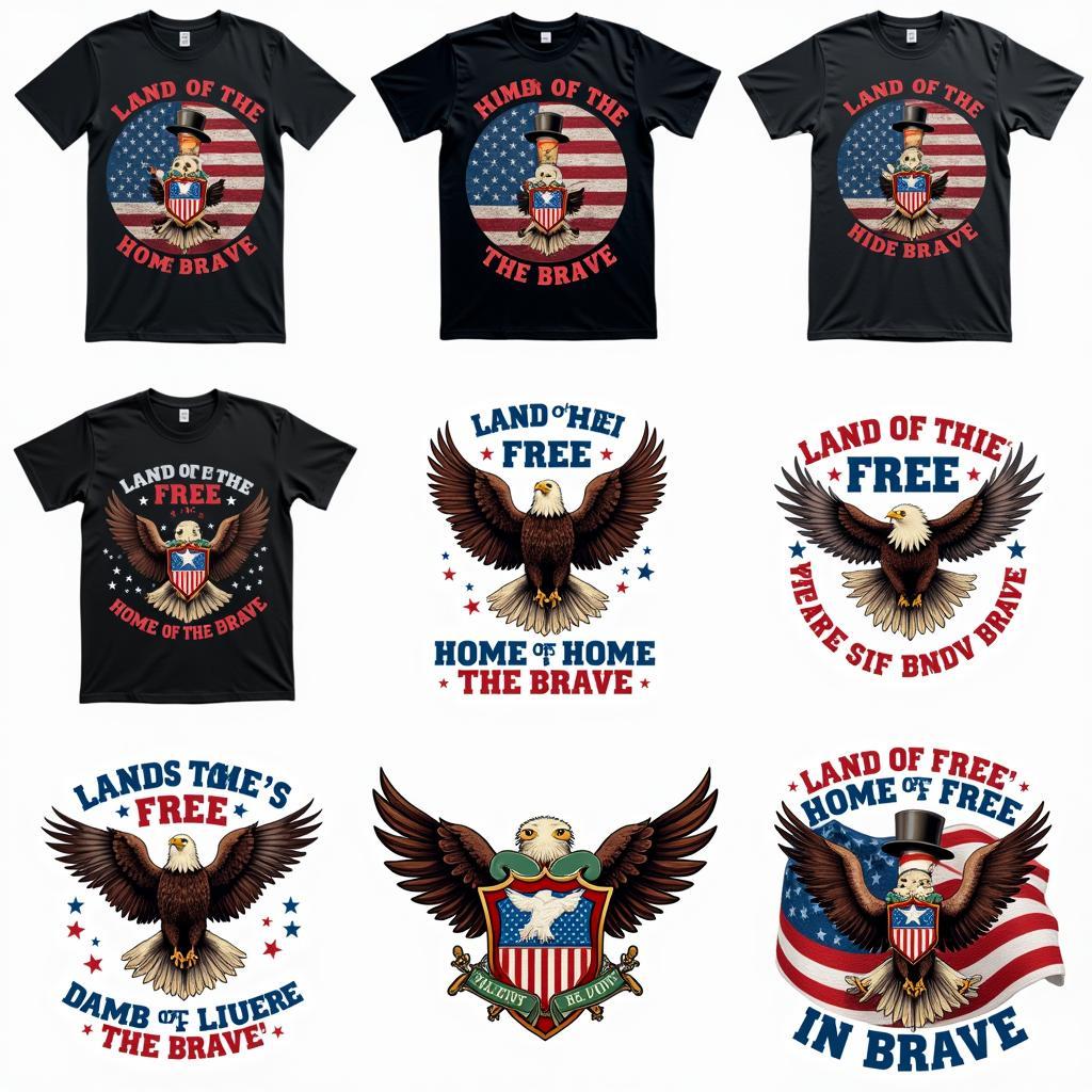 Land of the Free T-Shirt Design Variations