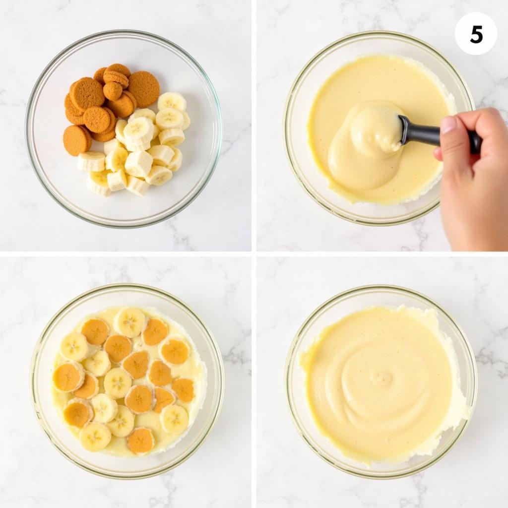 Layering Dairy-Free Banana Pudding