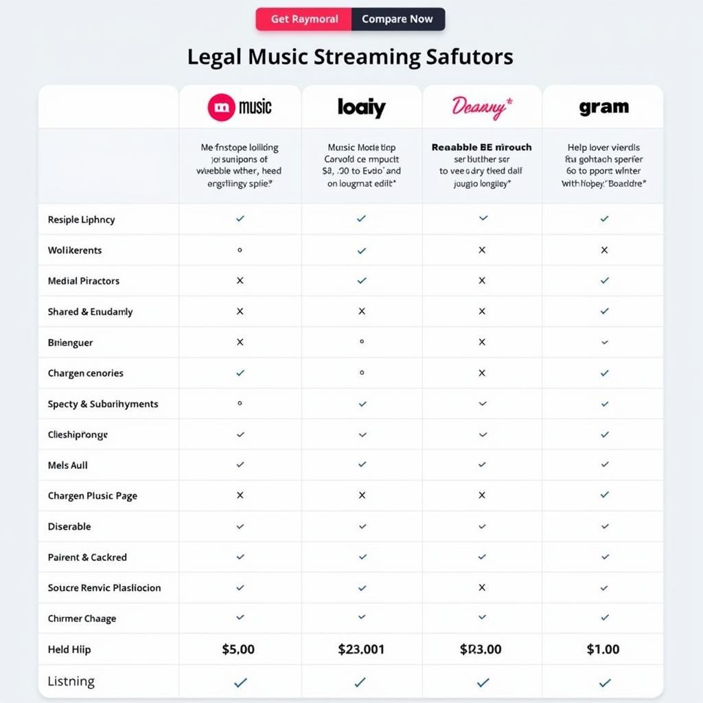 Legal Music Streaming Platforms: A Comparison Chart