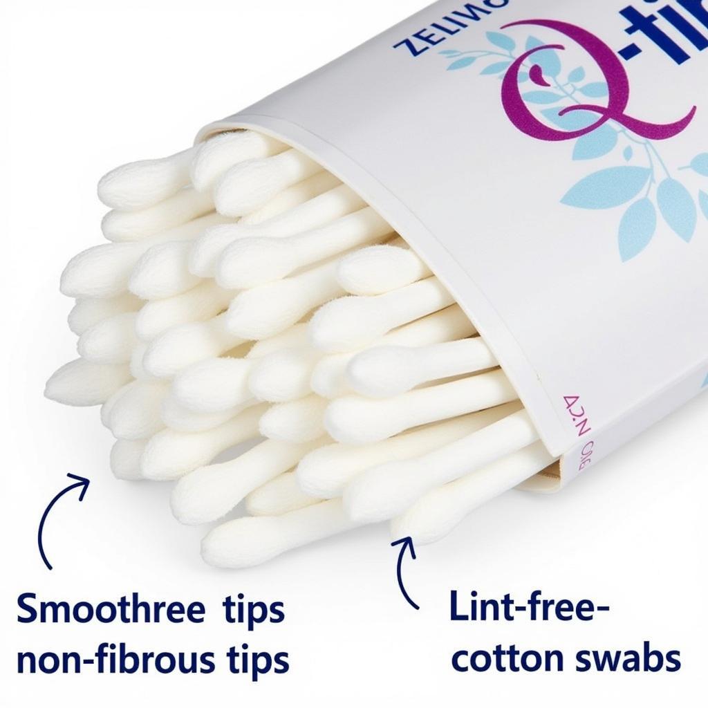 Lint-free q-tips in close-up view