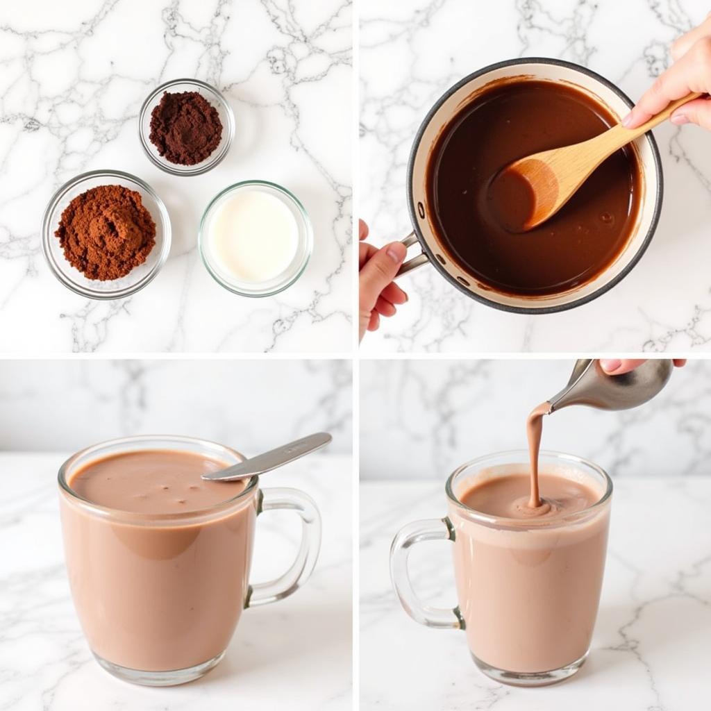 Preparing Sugar-Free Hot Chocolate with Milk