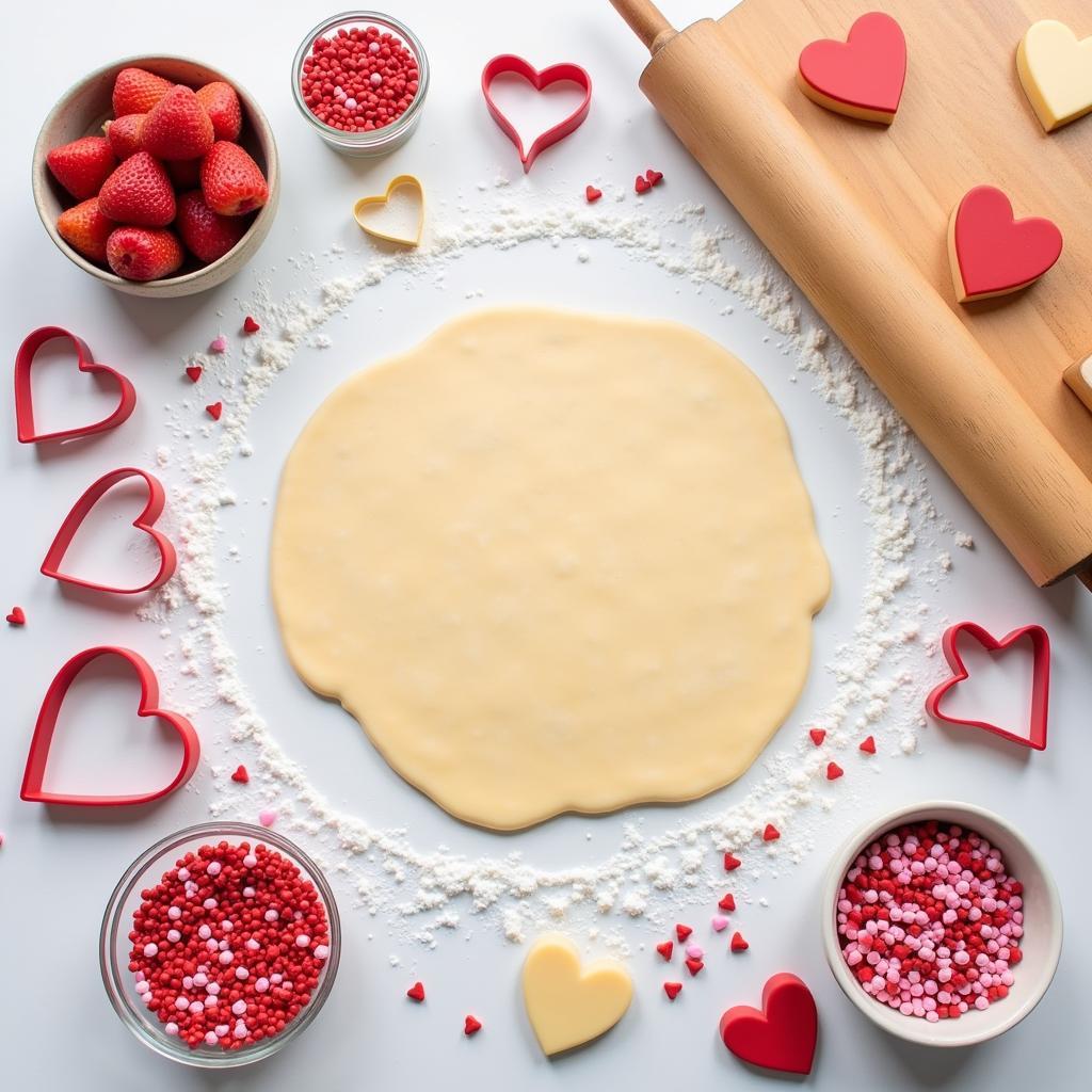 Baking Valentine's Day cookies with dye-free sprinkles is a fun and healthy activity.