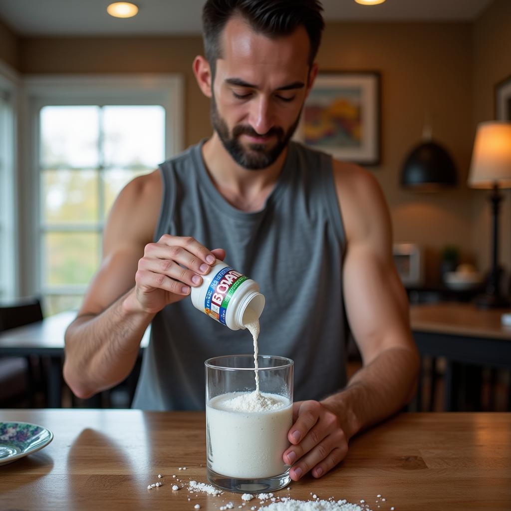 Man Mixing BCAA Powder