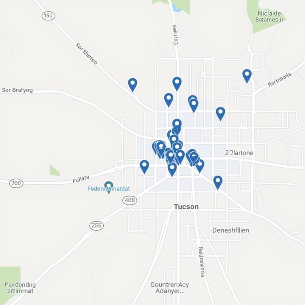 Map of Ethanol-Free Gas Stations in Tucson