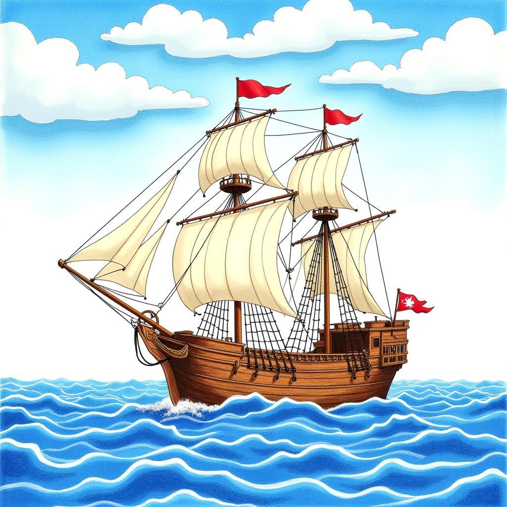 Mayflower Ship Coloring Page