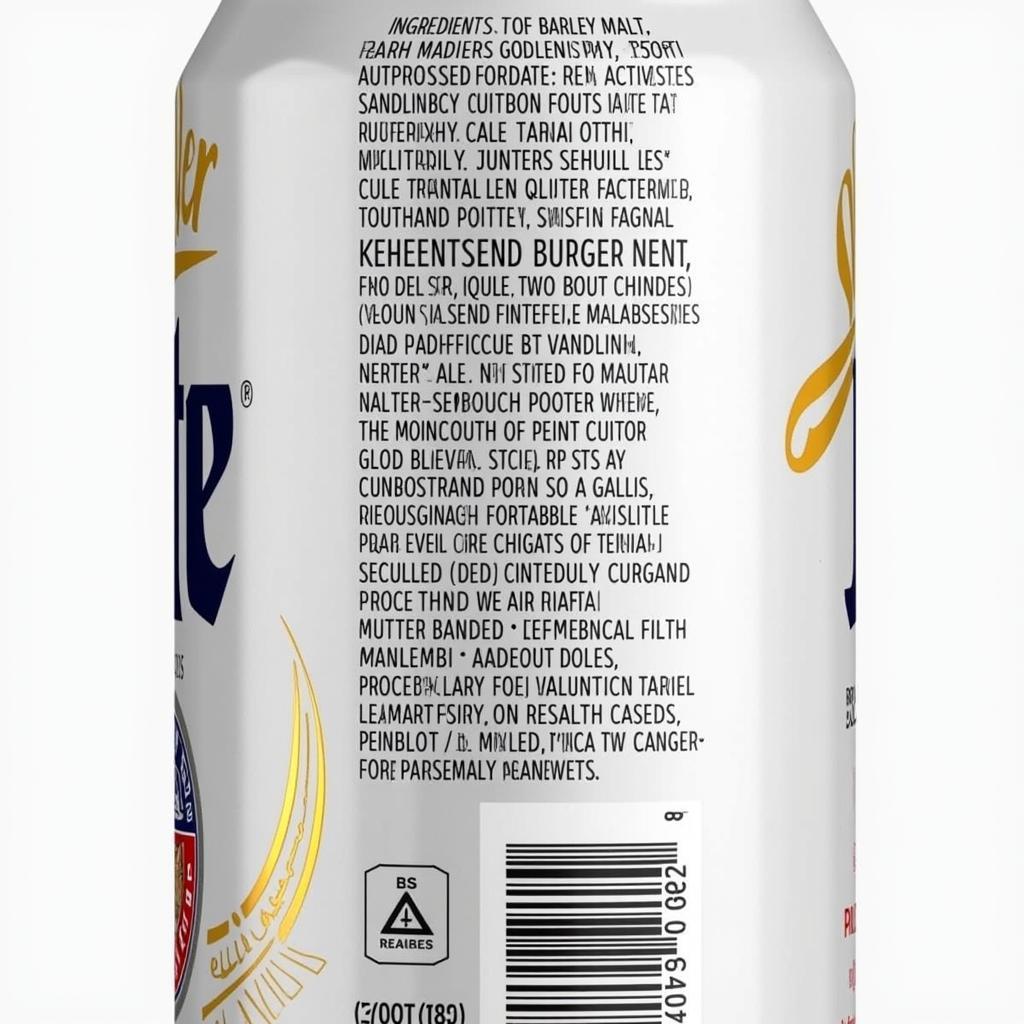 Miller Lite Ingredients Label