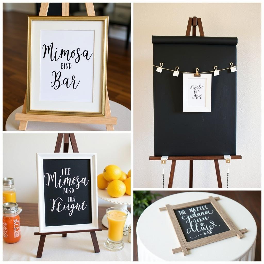 Mimosa Bar Sign Display Ideas