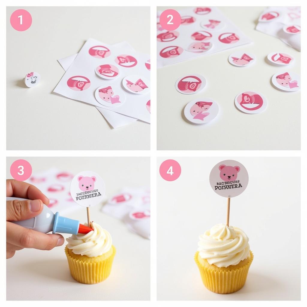 Assembling Minnie Mouse Cupcake Toppers