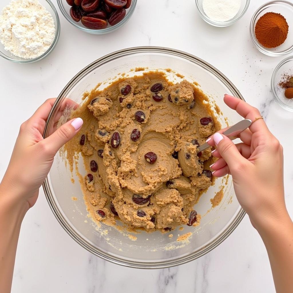 Mixing Gluten-Free Date Cookie Dough