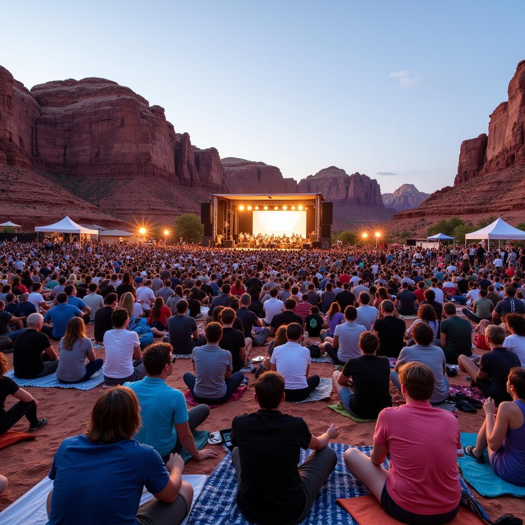 Enjoying Live Music at a Moab Free Concert