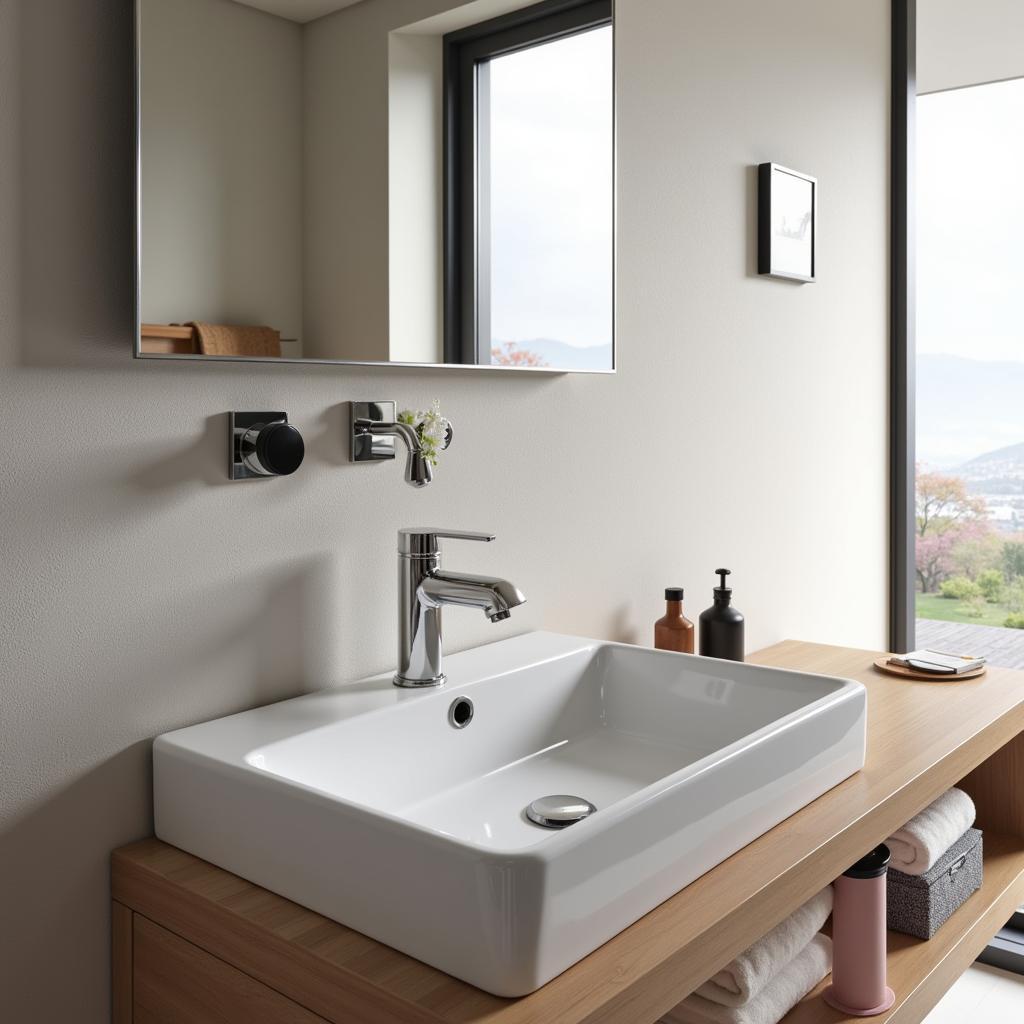 Modern bathroom with a hands-free sink