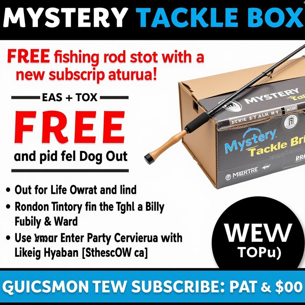 Mystery Tackle Box Promotion Banner Showing a Free Rod Offer