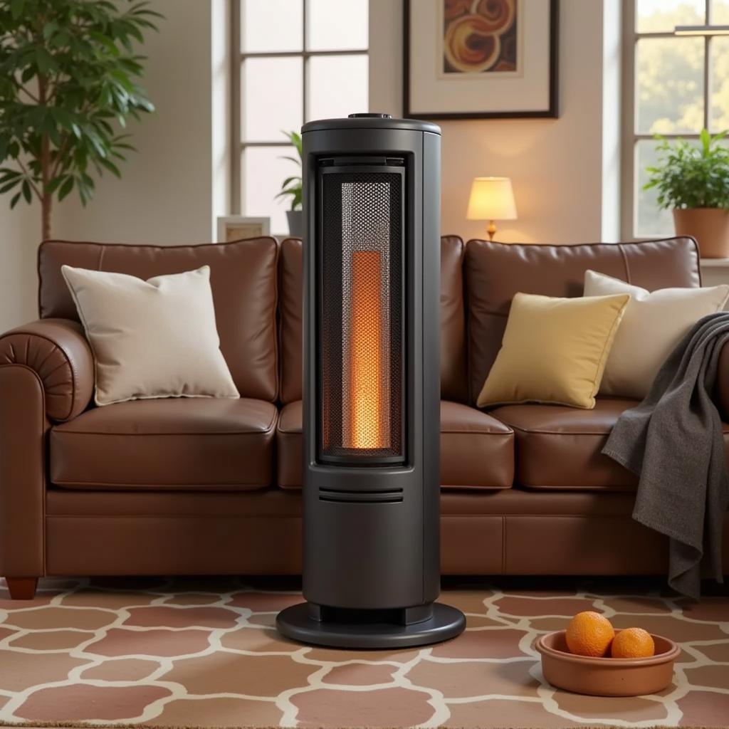 Natural Gas Free Standing Heater in a Living Room