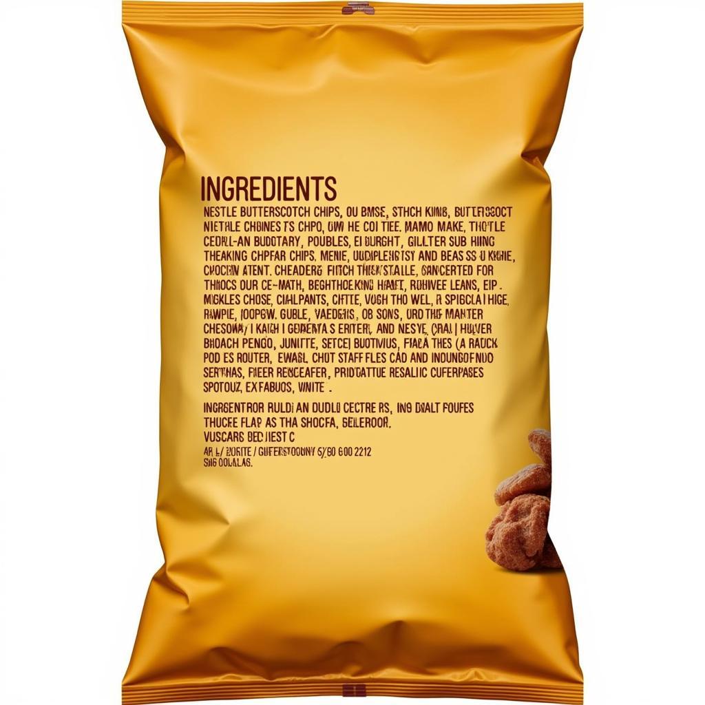 Nestle Butterscotch Chips Ingredients Label