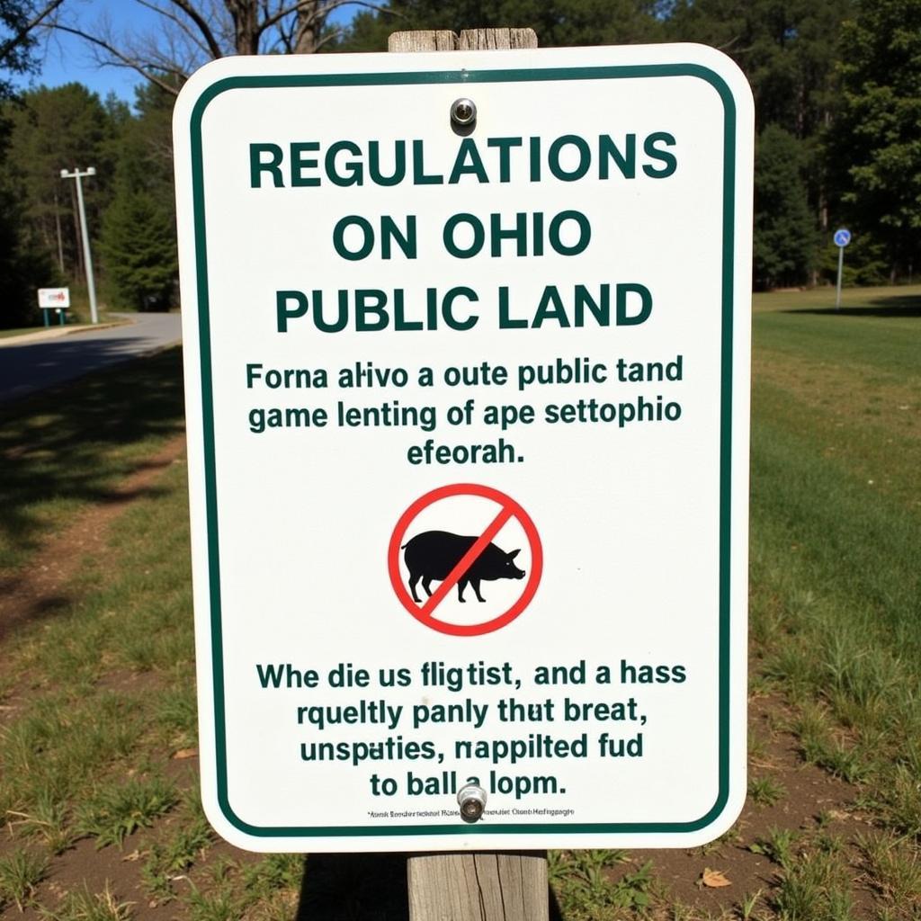 Ohio Public Hunting Land Regulations Sign