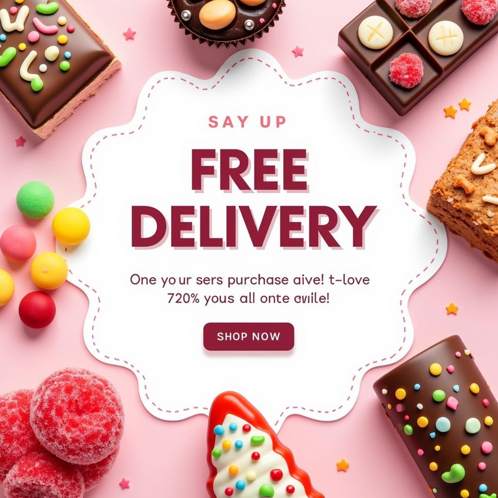 Online Sweet Shop Free Delivery Promotion