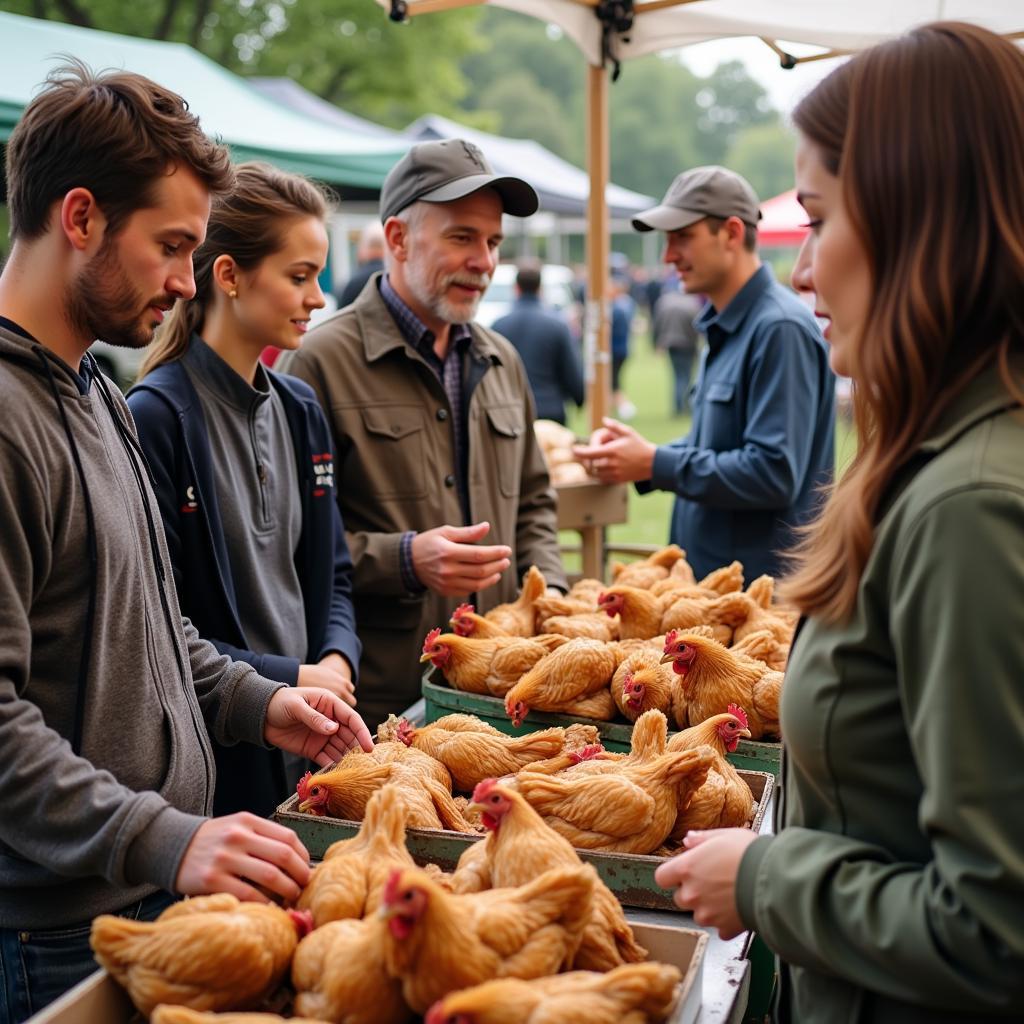 Organic Free-Range Chicken at a Farmers' Market