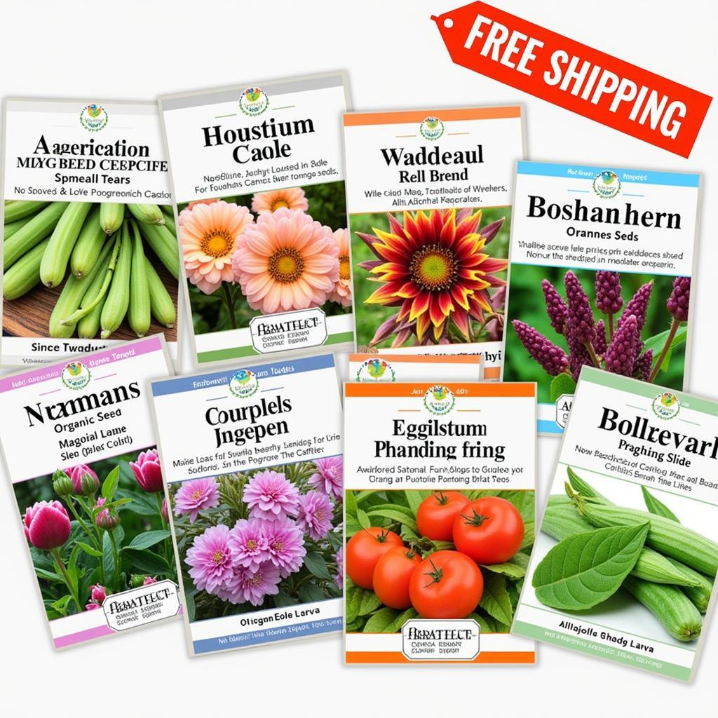 Organic Seed Packets with Free Shipping Label