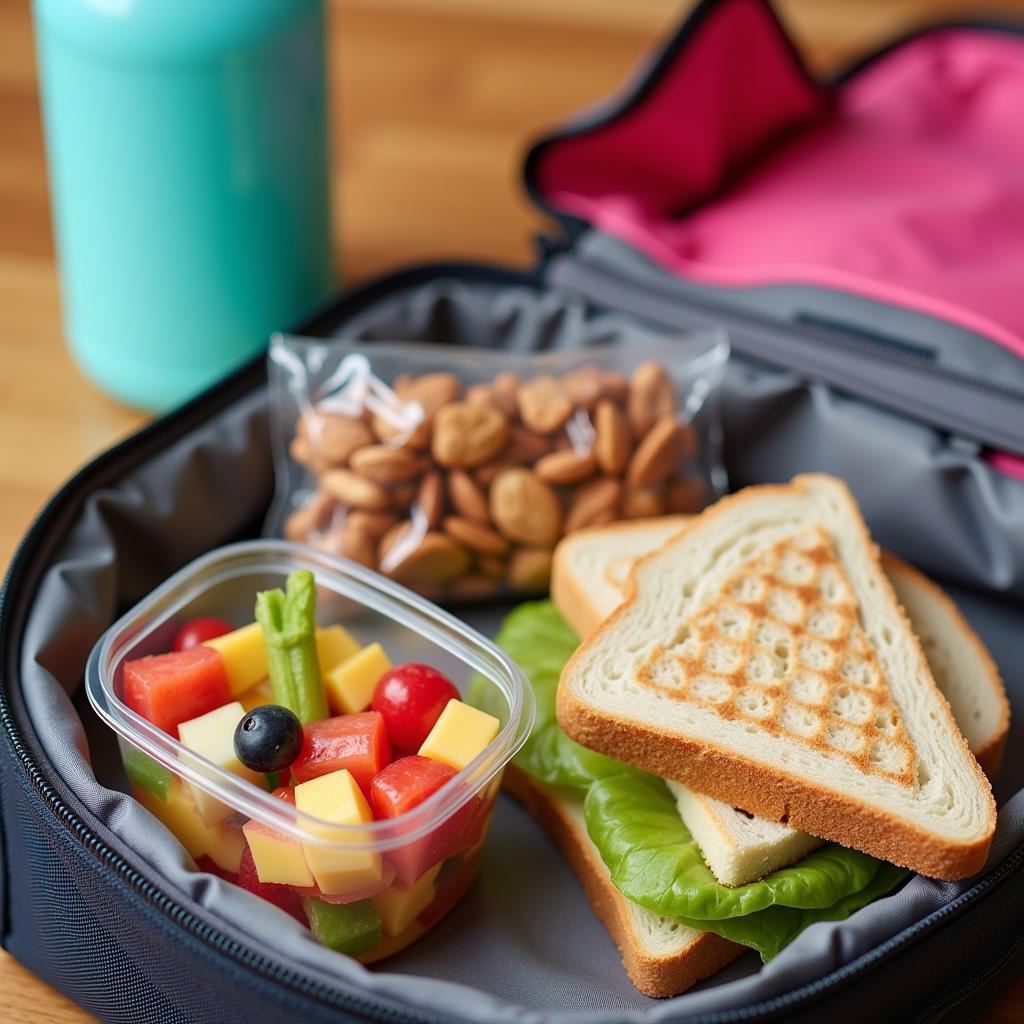 A packed free lunch kit ready to go