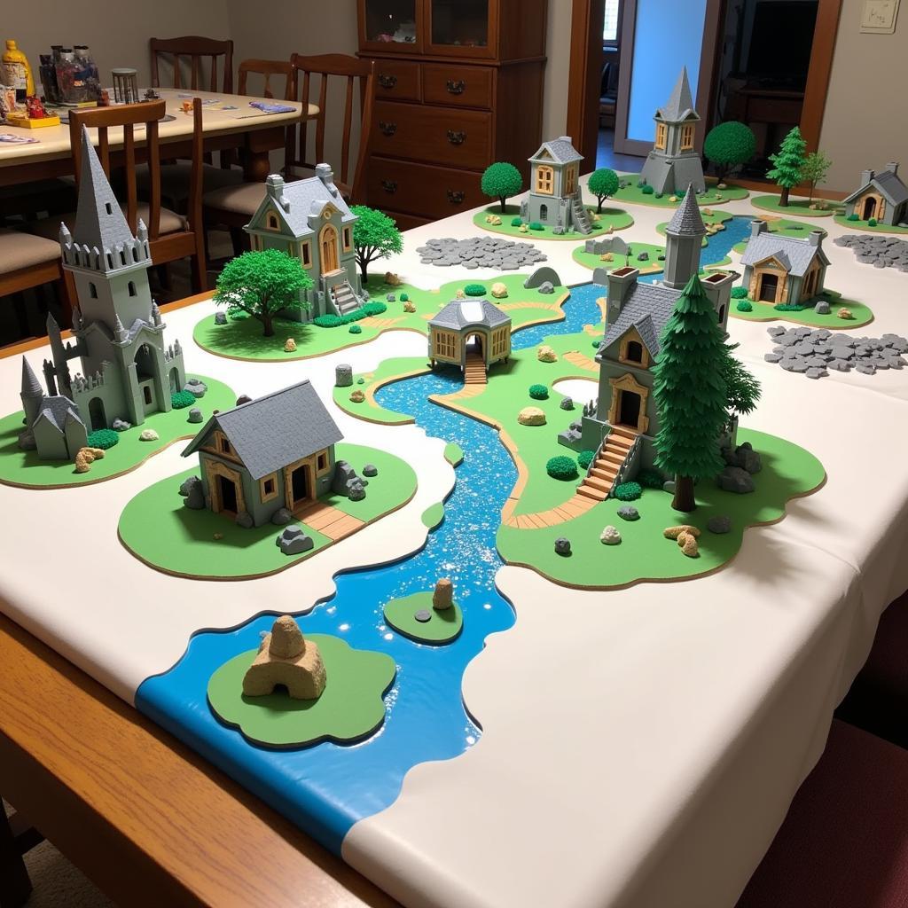 Example of a Gaming Setup with Paper Terrain