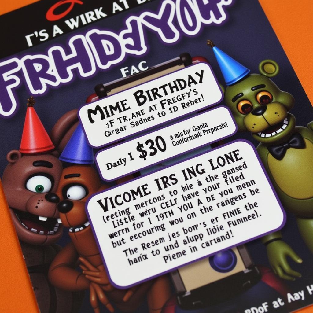 Personalized FNAF Invitations with Thematic Elements