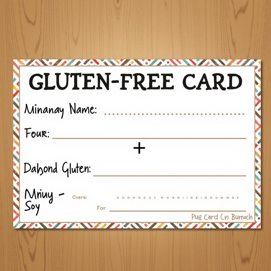 Personalized Japanese Gluten-Free Card