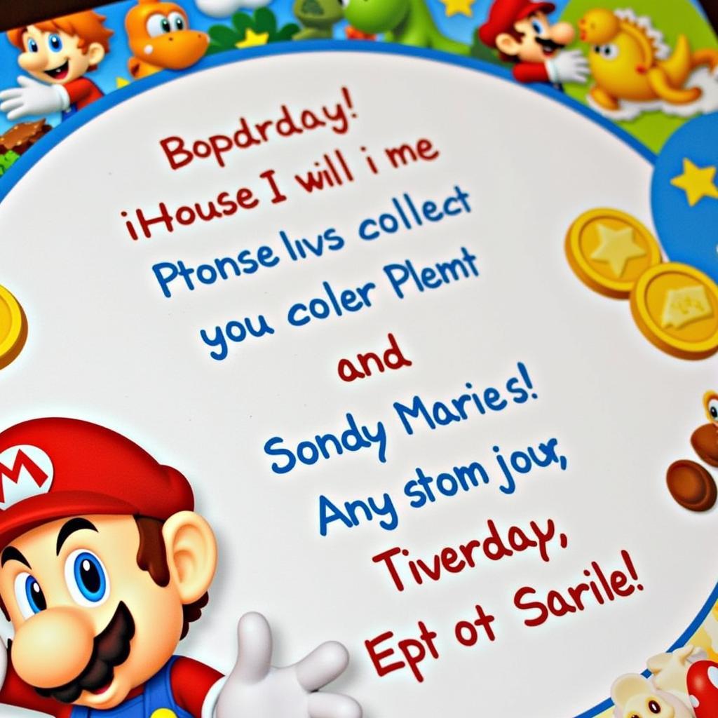 Personalized Super Mario Birthday Invitation with Custom Message